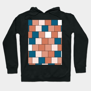 Orange and Blue Mosaic Tile Style Hoodie